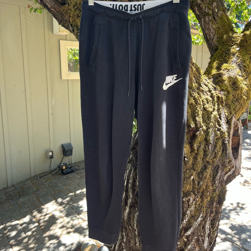 Nike Black Track Pants with White Logo